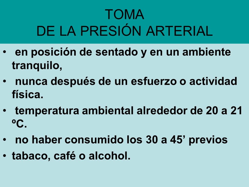 Precaución para la presión arterial